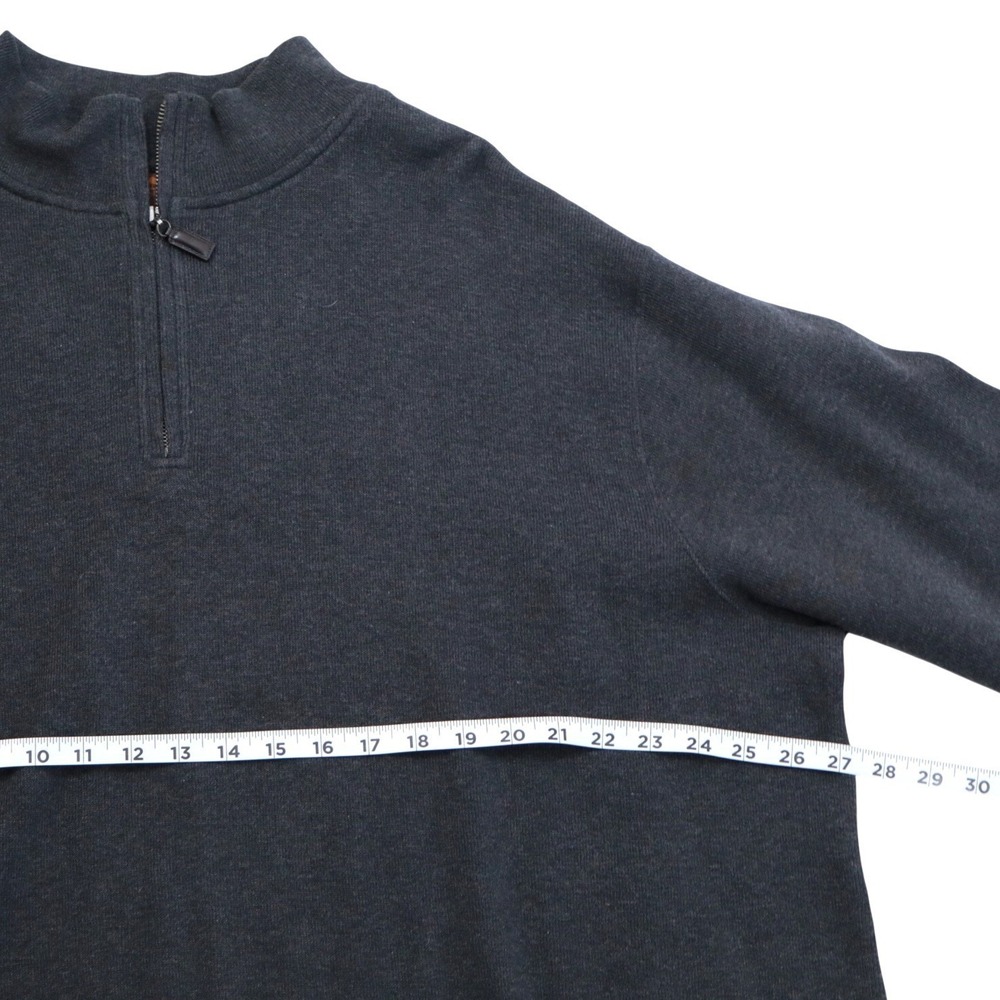 Oak Hill Mens 2XL Quarter Zip‎ Pullover Sweater Charcoal Gray Mock Neck - Picture 5 of 10